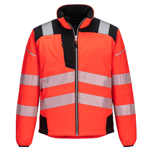 Portwest T402 - PW3 Warnschutz Softshelljacke rot/schwarz
