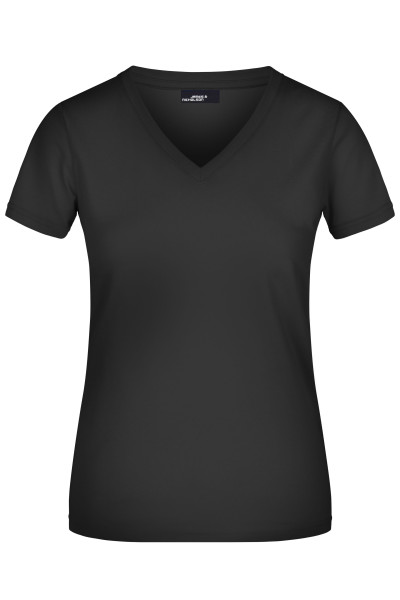 Tailliertes Damen T-Shirt mit V-Ausschnitt